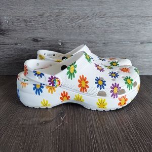 Crocs Classic Pride Floral Daisy Platform Clog - Women's 9
